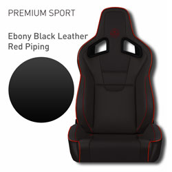Lotus Elise - Ebony Black Leather with Red Piping